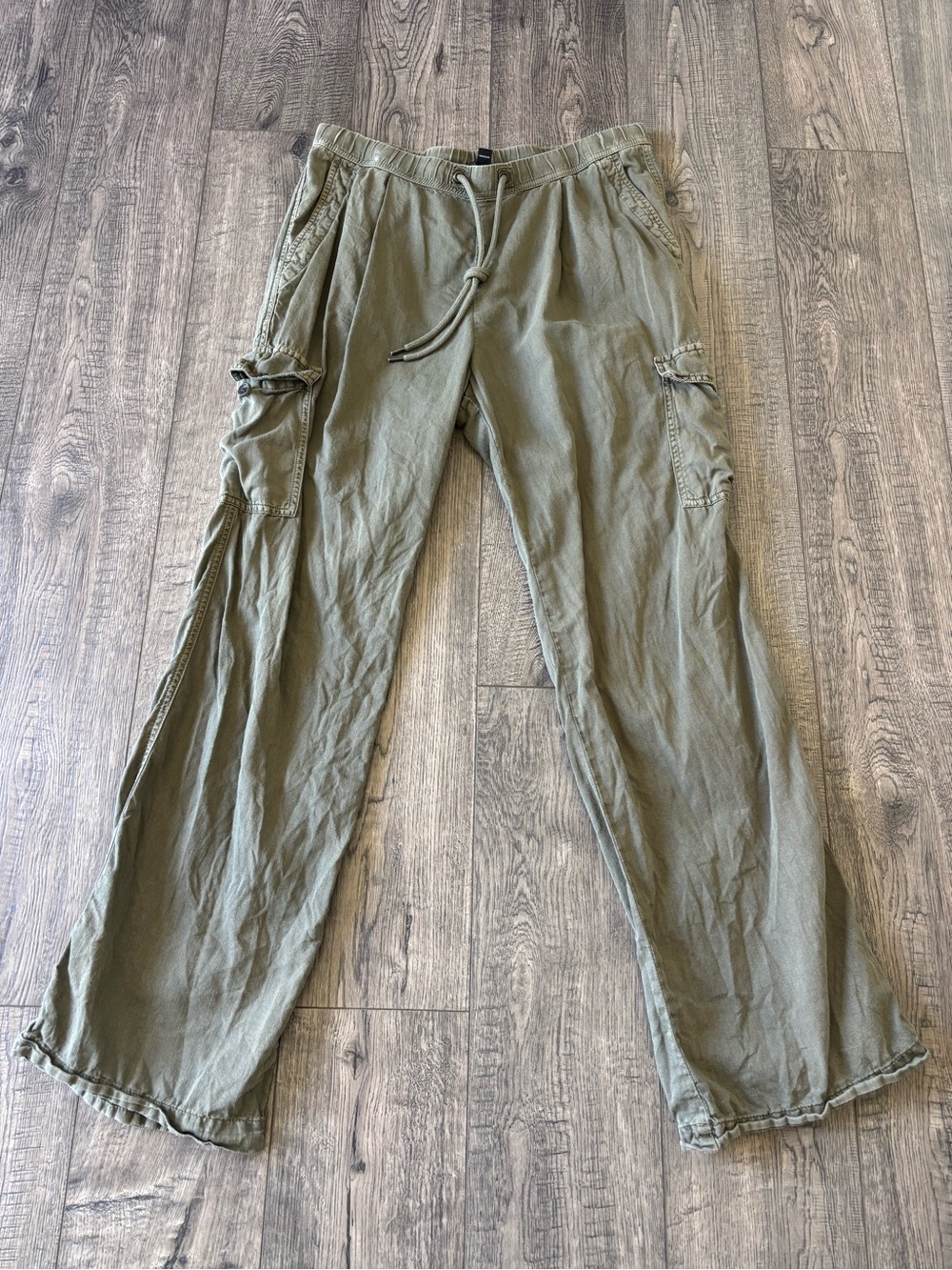 James Perse Olive Green Straight-Leg Utility Pants